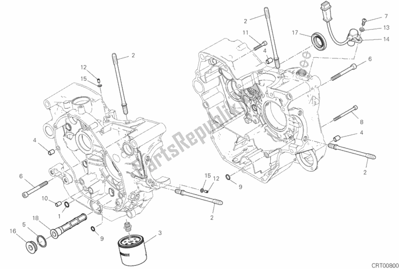 All parts for the 09b - Half-crankcases Pair of the Ducati Scrambler Icon Thailand 803 2020